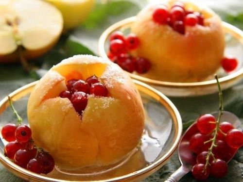 Печеные яблоки с творожной начинкой, пошаговый рецепт на ккал, фото, ингредиенты - Solomeya